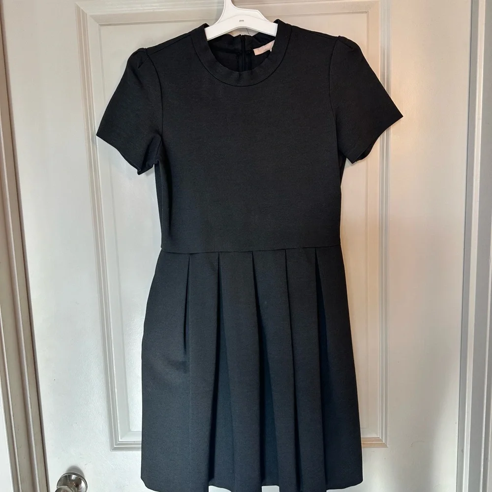Hutch Grey Pleated Ponte Knit Fit & Flare Puff Sleeves & Pockets, Size 8 - Picture 10 of 10